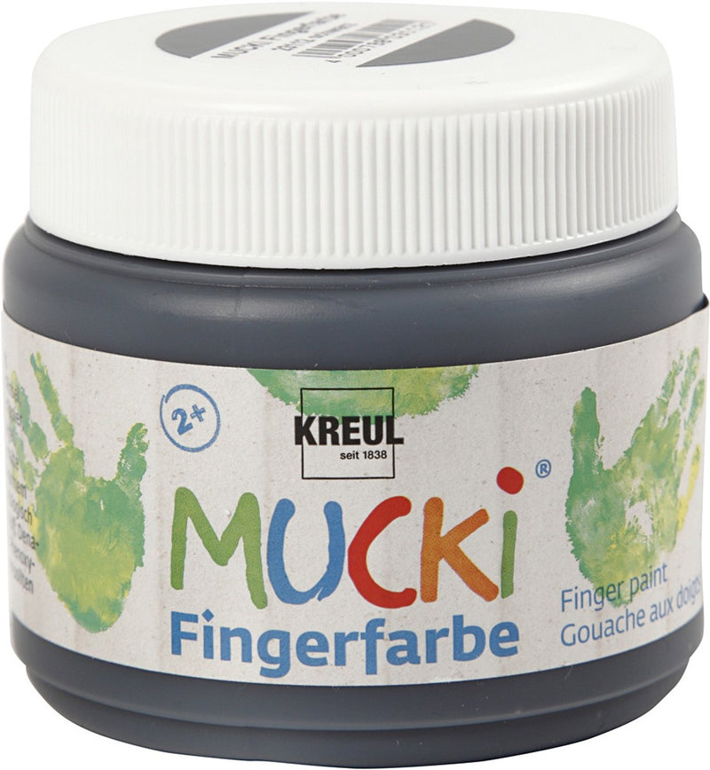 Load image into Gallery viewer, Mucki vingerverf - zwart, 150ml
