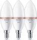 Philips led philips smart lighting - kaarslamp 3-pack - slimme led verlichting - gekleurd en wit licht - 470 lumen - e14 - 40w - mat - 3 stuks