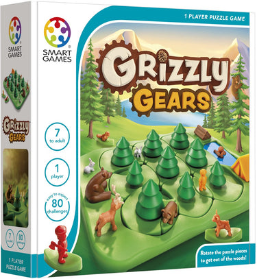 Smartgames grizzly gears - roteerbaar logisch denkspel - 80 educatieve woud- beeruitdagingen - solospel - vanaf 7 jaar