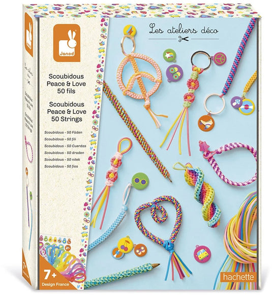 Janod - les ateliers déco - peace love scoubidous