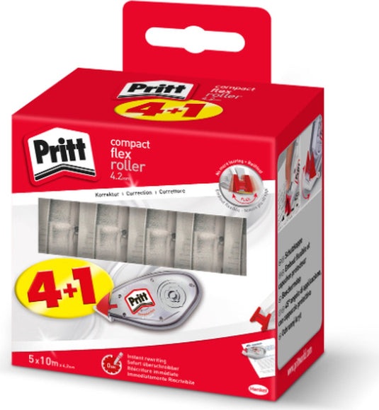 Pritt compact correction roller 4.2mm x 10m value-pack 4+1
