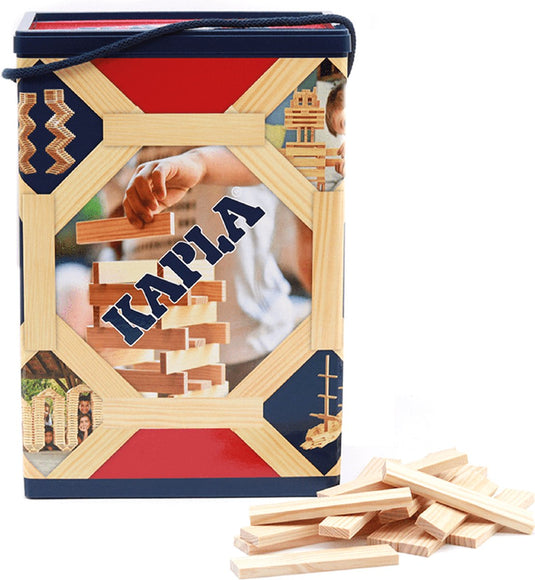 Kapla - blank - constructiespeelgoed - 200 grenenhouten plankjes