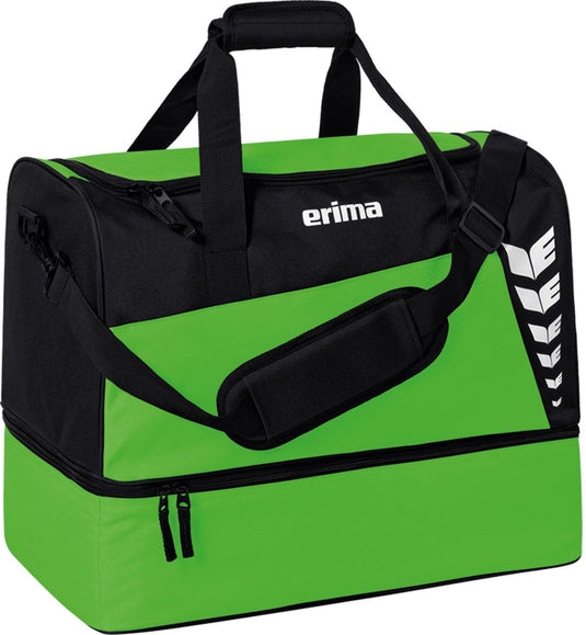 Erima six wings (small) sporttas met bodemvak - green zwart | maat: s