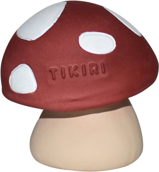 Tikiri mijn eerste bosdiertje - paddenstoel - natuurlijk rubber - met belletje - 0 jaar