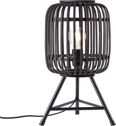 Brilliant woodrow - tafellamp - e27 max 1x60w - hout zwart
