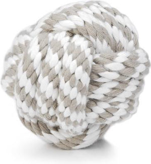 Beeztees touwbal - hondenspeelgoed - beige wit - 10 cm