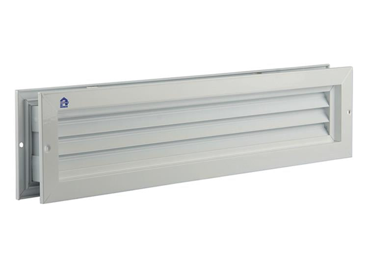 Load image into Gallery viewer, Renson 1006215 - deurrooster 461 alu ral 9010 425x76mm | 2 stuks

