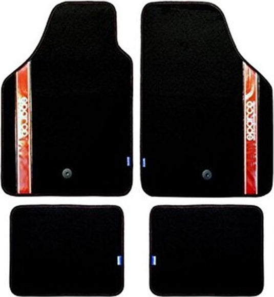 Sparco vloermattenset voor auto strada 2012 b universeel zwart rood (4 pcs)