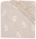 Jollein - hoeslaken jersey 60x120cm - wieg, ledikant, babybed - twig - wild rose