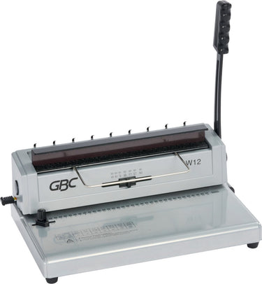 Gbc w12 handmatige pons- en wirebindmachine - capaciteit 125 a4 vellen