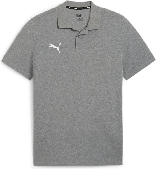Puma teamgoal casuals polo heren sportshirt - medium gray heather- white