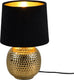 Rl live your light reality sophia - tafellamp - goud - excl. 1x e14 40w - snoerschakelaar - zwarte kap