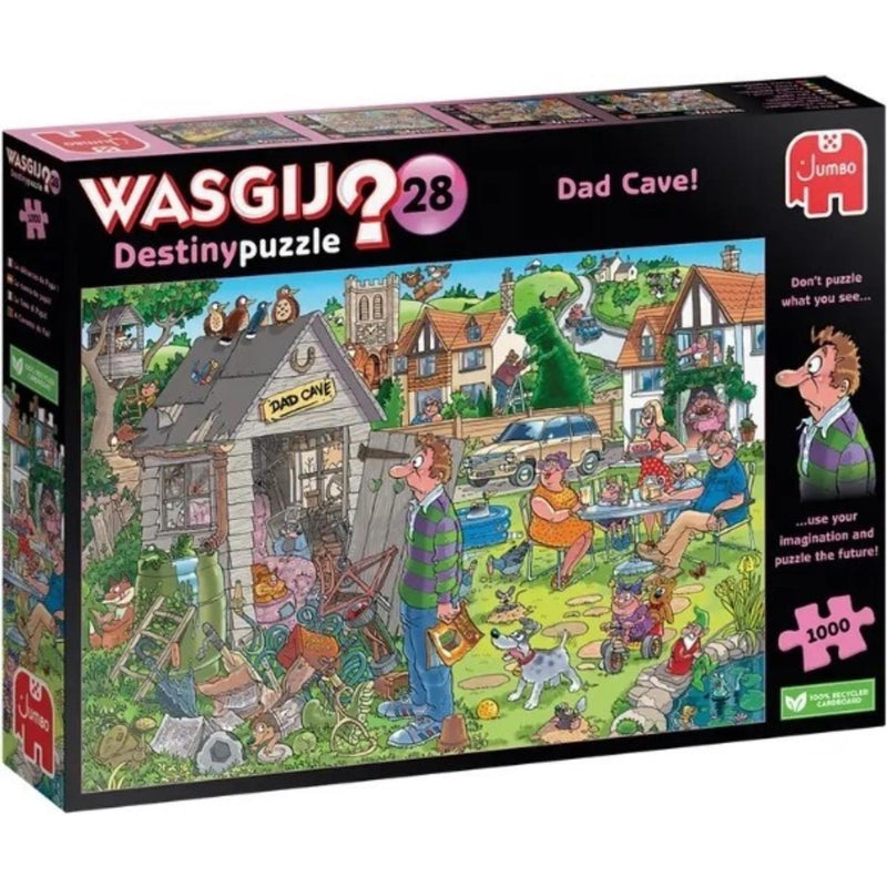 Load image into Gallery viewer, Jumbo wasgij destiny 28 legpuzzel - de mancave van pa, 1000st.

