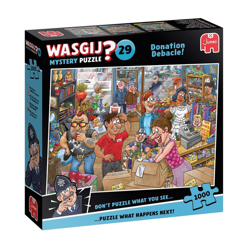 Load image into Gallery viewer, Jumbo wasgij mystery 29 - donatiedebacle! - 1000 stukjes puzzel - legpuzzel volwassenen
