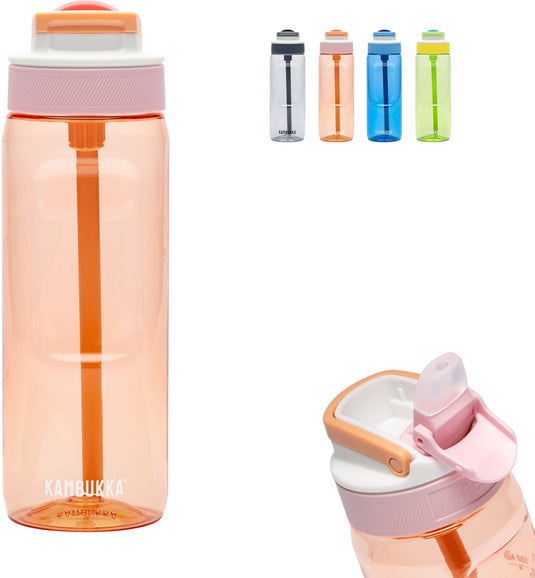 Kambukka lagoon waterfles 750ml - mango tango met geïntegreerd rietje - 100% lekvrij