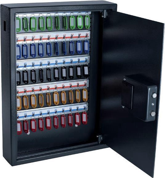 Pavo - sleutelkast - metaal - 50 haken - zwart