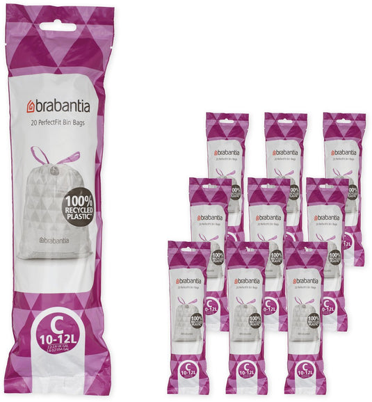 Brabantia perfectfit vuilniszakken - 10 12 l - code c - 10 rollen x 20 stuks