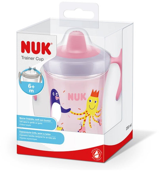 Nuk fles evolution trainer cup roze, 230ml, 6 m+ 6+ m