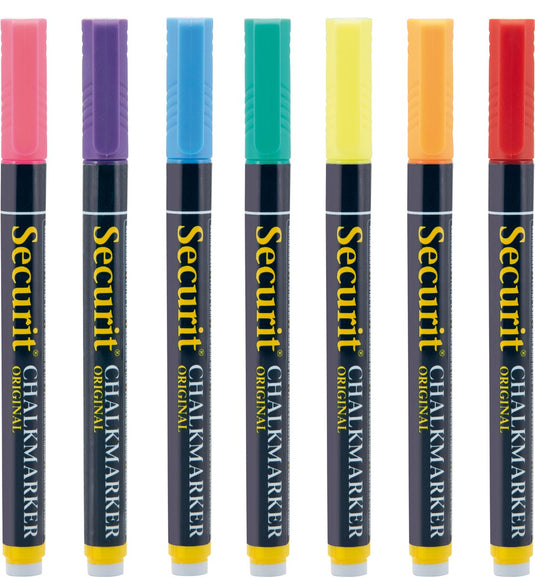 Securit ® original krijtstiftenset van zeven verschillende kleuren