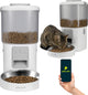 Peluvio crispy met app - automatische voerbak kat en hond - 4.5l droogvoer 5-15 mm - rvs voederbak - batterij back-up - audio - voerautomaat - voerdispenser