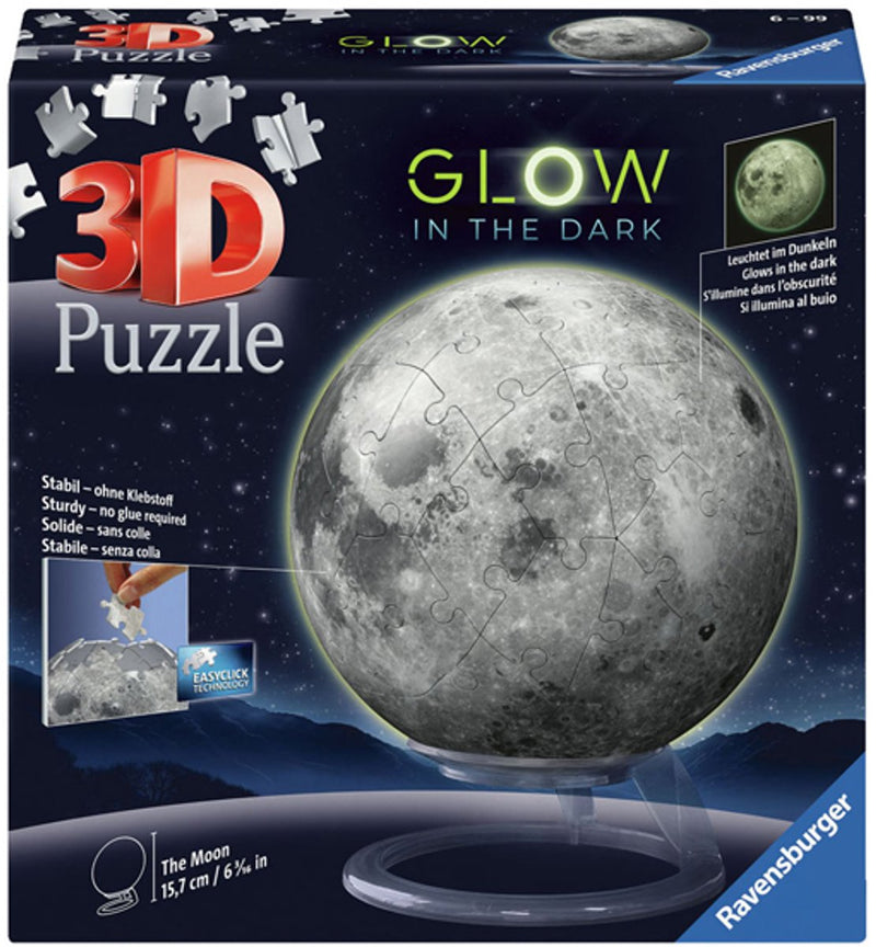 Load image into Gallery viewer, Ravensburger maan glow in the dark - 3d puzzel
