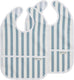 Meyco baby fat stripe slab met opvangbakje - 2-pack - jeans blue