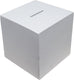 Creativ company houten spaarpot vierkant - wit - l 8,7 cm x b 8,5 cm x h 8,6 cm