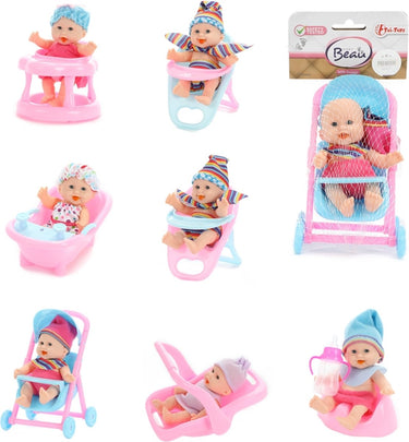 Beau-beau baby beau mini babypop zittend, 12cm