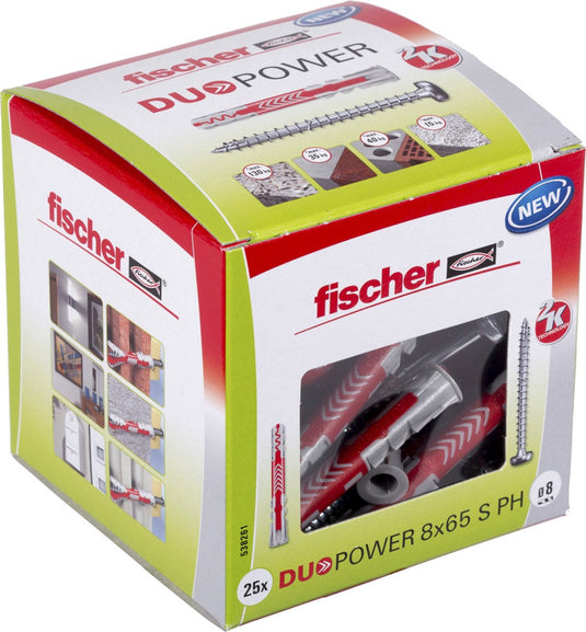 Fischer 538261 duopower 8x65 s ph ld 2-componenten plug 65 mm 8 mm 25 stuk(s)