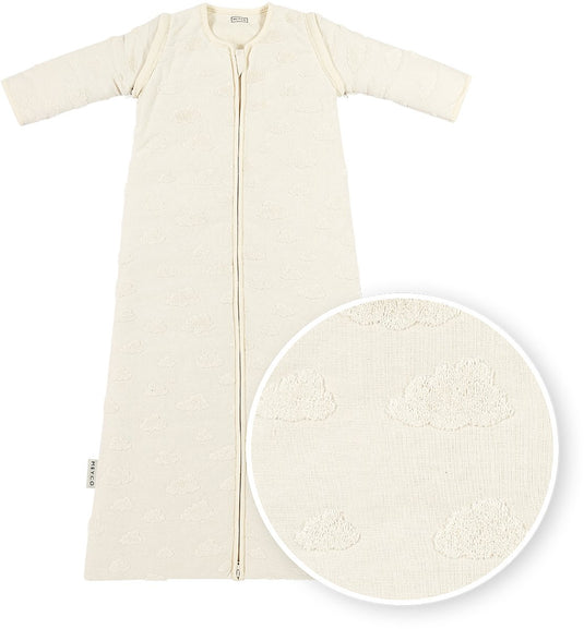 Meyco baby studio collection clouds baby slaapzak met afritsbare mouwen - natural - 110cm - 2.5 tog