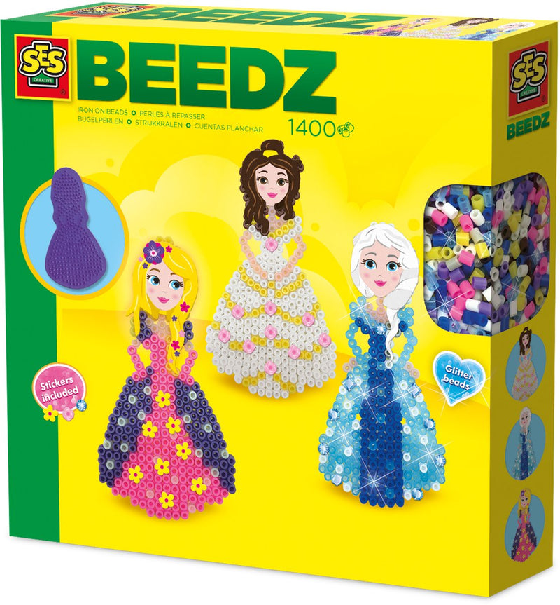 Load image into Gallery viewer, Ses creative - beedz - prinsessen - 1400 strijkkralen met grondplaten, glitters en strijkvellen - vanaf 5 jaar
