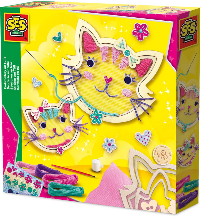 Load image into Gallery viewer, Ses creative - hobby pink - borduren - katten - knutselen meisjes - 4 kleuren - vanaf 6 jaar
