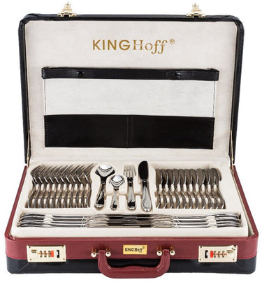 Kinghoff 3519 - luxe bestekset koffer - 72 delig - 12 persoons - modern bestek