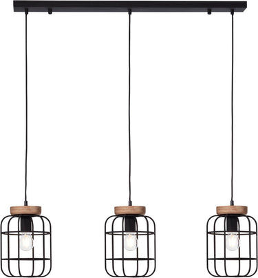 Brilliant gwen - hanglamp - e27 max 3x40w - zwart hout