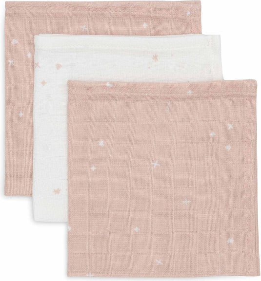 Jollein - hydrofiel monddoekje 31x31cm - baby hydrofiele doeken - 3 stuks - twinkling wild rose