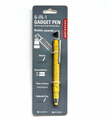 Kikkerland 7-in-1 gadget pen - bevat 7 functionaliteiten - handig voor onderweg