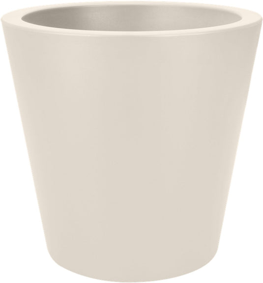 Elho pure straight round 50 - grote bloempot voor binnen en buiten - gerecycled plastic - ø 49.5 x h 51 cm - linnen wit