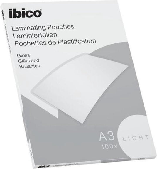 Ibico basics a3 lamineerhoezen, glanzend - 80 micron - 100 stuks - glashelder