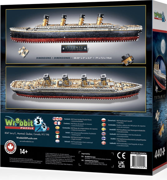 Wrebbit titanic - 3d puzzel - 440 stuks