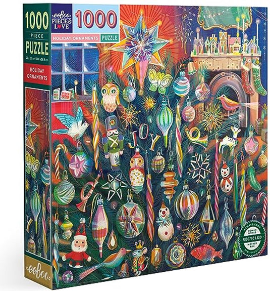 Eeboo legpuzzel holiday ornaments 1000 stukjes kerst puzzel.