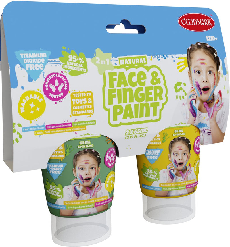 Load image into Gallery viewer, Natural face fingerpaint tube - groen en geel, 2x65ml - schmink
