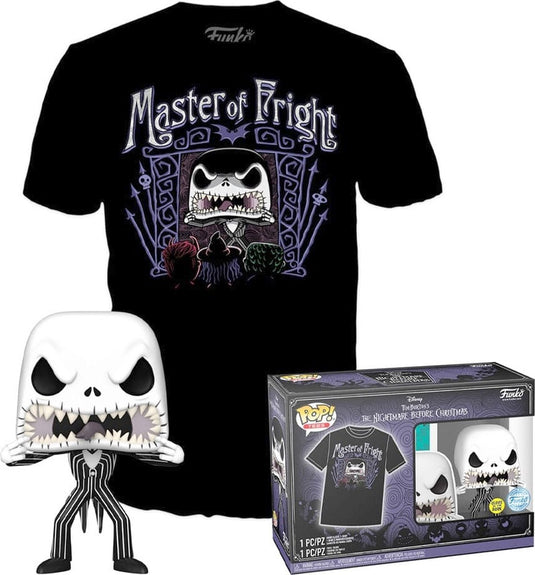 Funko the nightmare before christmas - disney pop! tee box jack skellington verzamelfiguur tshirt set - xl - zwart