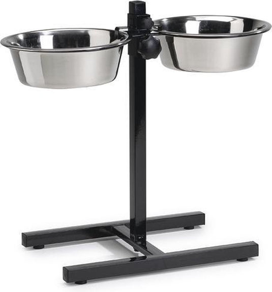 Beeztees standaard - dinerset hond - zwart - 25 cm