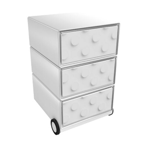 Paperflow easybox mobiele ladenblok met 3 lades 642x390x436mm brick