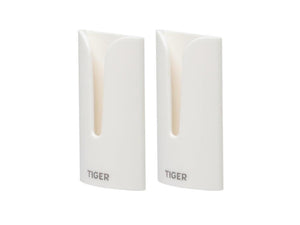 Tiger tulip handdoekhaak wit met plakstrip 2 op blister