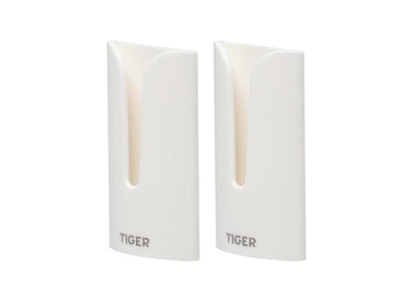 Tiger tulip handdoekhaak wit met plakstrip 2 op blister
