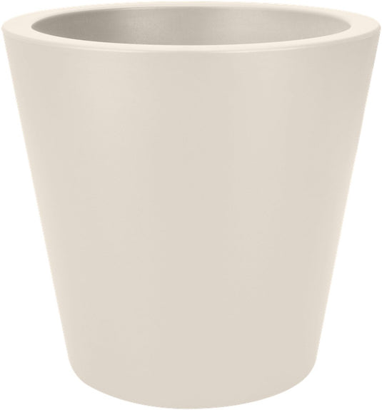 Elho pure straight round 50 - grote bloempot voor binnen en buiten - gerecycled plastic - ø 49.5 x h 51 cm - linnen wit