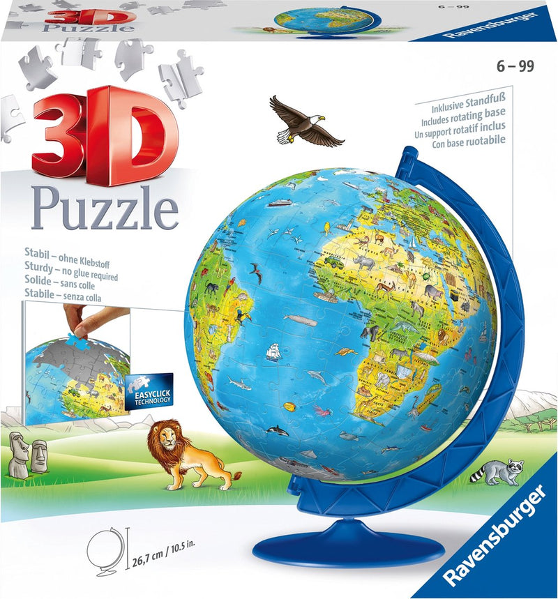 Load image into Gallery viewer, Ravensburger xxl kinder globe (engels) - 3d puzzel - 180 stukjes
