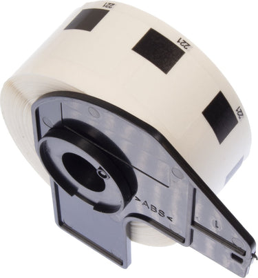 Kangaro printeretiketten - compatible brother dk-11221 - zwart wit - 23x23mm - 1 rol a 1000 etiketten