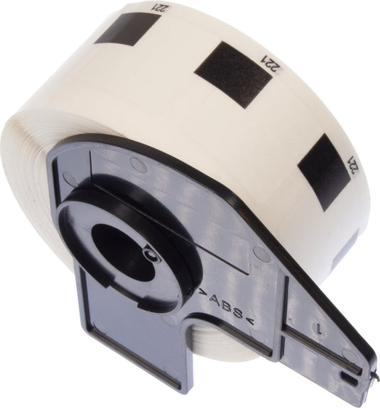Kangaro printeretiketten - compatible brother dk-11221 - zwart wit - 23x23mm - 1 rol a 1000 etiketten